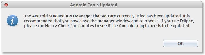 更新Android SDK完毕